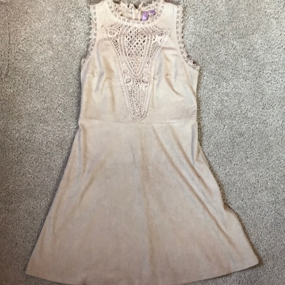 Suede beige dress